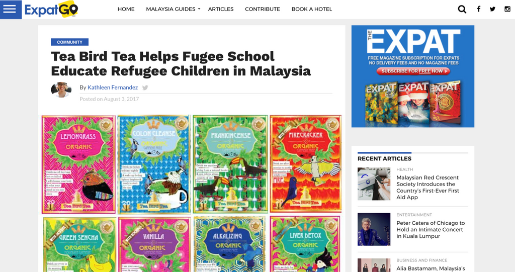 Tea Bird Tea Helps Fugee School Educate Refugee Children in Malaysia