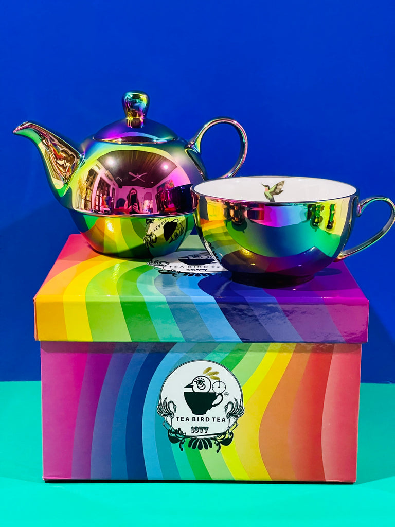 Rainbow Chrome Stacker Teapot for 1