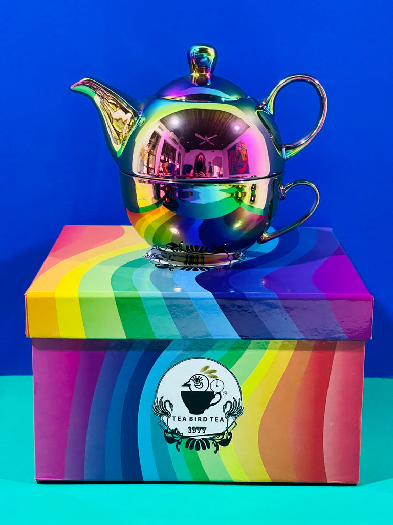 Rainbow Chrome Stacker Teapot for 1